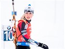 NA STELNICI. eská biatlonistka Eva Puskaríková se otáí na stavu v Soldier...