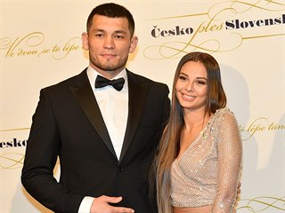 Monika Bagárová s přítelem Makhmudem Muradovem na Česko-Slovenském plese v...