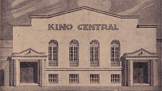 Nvrh fasdy olomouckho kina Central od Emila Kugela z 20. let 20. stolet