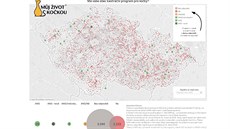 Kastraní mapa. Po kliknutí mete zjistit, zda vae msto podobný program má.