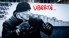 Graffiti s vyobrazením boxera Christopha Dettingera, které v Paíi vytvoila...