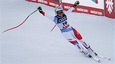 výcarská lyaka Corinne Suterová se raduje z druhého místa v cíli sjezdu na...