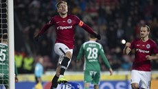 Martin Frýdek ze Sparty se raduje z vítzného gólu v utkání proti Bohemians.