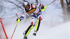 Alexis Pinturault v prvním kole slalomu na mistrovství svta v Aare.