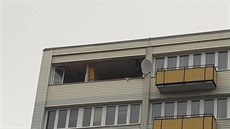 Výbuch v panelovém dom v Praské ulici v Náchod (14.2.2019).