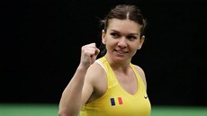 POSEDMÉ. Rumunská tenistka Simona Halepová se raduje ze sedmého triumfu v...