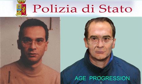 Matteo Denaro na poslední fotce, kterou policie má (vlevo), a na poítaové...
