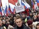 Ruský opoziní lídr Alexej Navalnyj na moskevské demonstraci (24. února 2019)