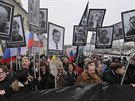 Rusové v Moskv uspoádali pochod kuctní památky opoziního politika Borise...