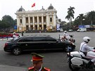 Severokorejský vdce Kim ong-un opustil hotel v centru Hanoje, kde jednal s...