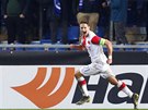 UTÍKEJ! Nadený slávista Milan koda po jednom ze svých gól v duelu Evropské...