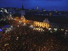 Shromádní k prvnímu výroí vrady slovenského novináe Jána Kuciaka a jeho...