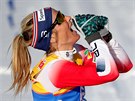 Norská bkyn na lyích Theresa Johaugová se raduje z titulu mistryn svta v...