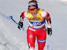 Norská bkyn na lyích Theresa Johaugová  v cíli závodu na 10 km klasickou...