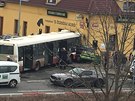 Nehoda autobusu v praskm Branku. (22. 2. 2019)