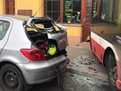 Nehoda autobusu v praskm Branku. (22. 2. 2019)