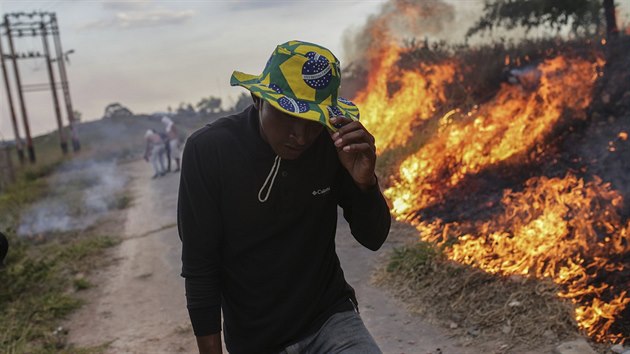 Protesty na na hranicch Venezuely a Brazlie (24. 2. 2019)