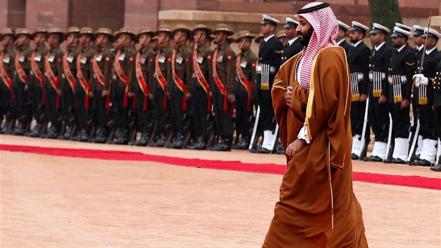 Sadsk korunn princ Muhammad bin Salmn navtvil Indii. (20. nora 2019)