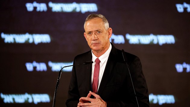 Bývalý náčelník generálního štábu izraelské armády a předseda strany Nezlomný Izrael Benny Ganc (19. února 2019)