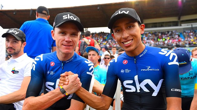 UEDNK A NSTUPCE. Chris Froome (vlevo) a Egan Bernal na zvod Kolem Kolumbie.