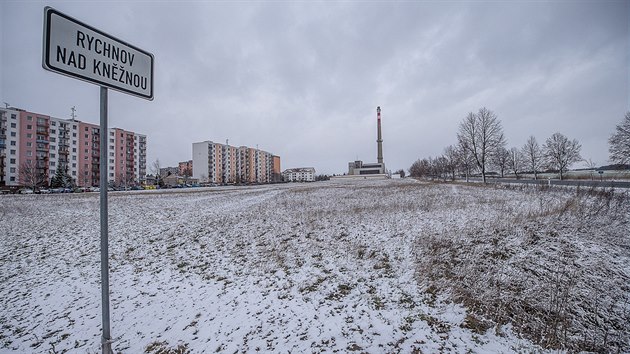 Plocha zhruba 28 tisc tverench metr vedle sdlit Mrov v Rychnov nad Knnou (2.1.2019).