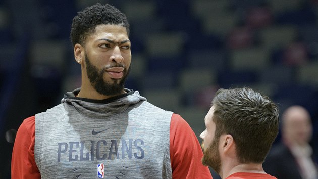 Anthony Davis z New Orleans pi trninku