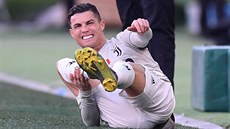 Cristiano Ronaldo z Juventusu skonil po stetu se soupeem z Boloni na...