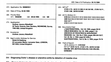 Wakefieldova patentová přihláška z roku 1996 na „diagnózu Crohnovy nemoci...
