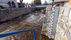 Říčka Brodečka tekoucí na Prostějovsku se dostala na stav sucha (snímek z obce...