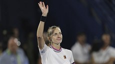 Petra Kvitová se raduje z postupu do finále turnaje v Dubaji.