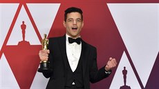 Rami Malek se svým Oscarem pro nejlepího herce za film Bohemian Rhapsody (Los...