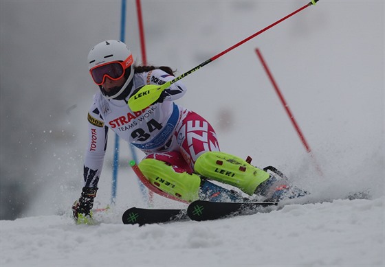 eská reprezentantka Gabriela Capová ve slalomu ve pindlerov Mlýn.