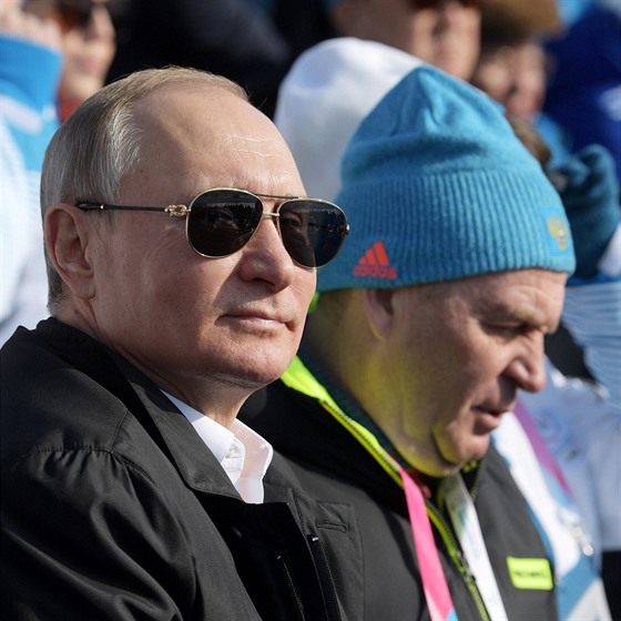 Ruský prezident Vladimir Putin v Krasnojarsku na sportovní události (3.3.2019)