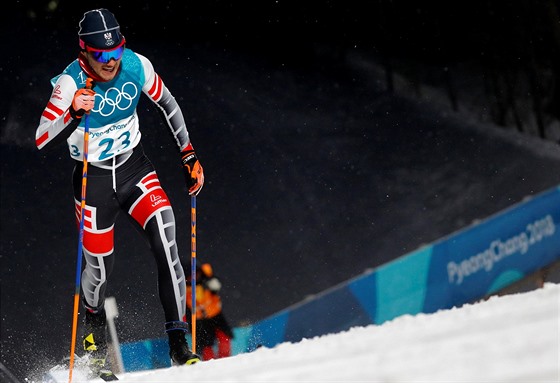 Rakouský běžec na lyžích Dominik Baldauf na archivním snímku z olympiády v...
