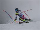 eská slalomáka Martina Dubovská v 1. kole slalomu ve pindlerov Mlýn.