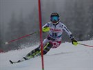 eská reprezentantka Martina Dubovská v 1. kole slalomu ve pindlerov Mlýn.