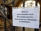 Radnice m�stsk� ��sti Brno-st�ed je od �tvrte�n�ho r�na uzav�ena kv�li z�sahu...