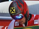 Rakouský lya Marcel Hirscher po obím slalomu v Kranjske Goe.
