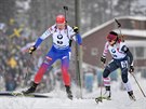 Slovenská biatlonistka Anastasia Kuzminová na trati sprintu na MS v Östersundu.