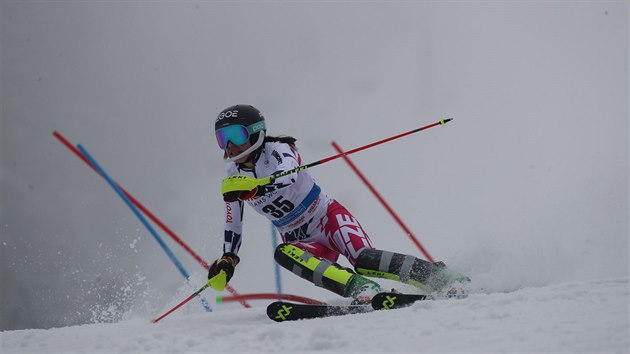 esk slalomka Martina Dubovsk v 1. kole slalomu ve pindlerov Mln.