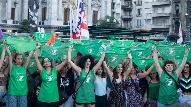 V Argentin se konaly protesty, aby soud umonil znsilnn dvce potrat. (19. nora 2019)