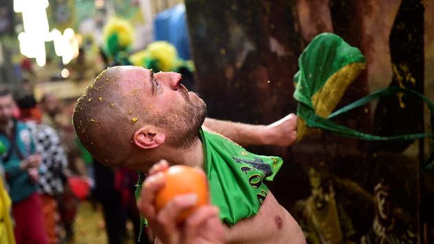 V severoitalskm mst Ivrea se odehrla tradin pomeranov bitva. (3. bezna 2019)