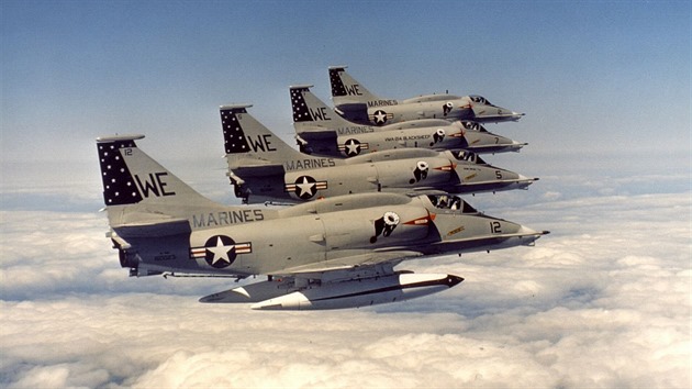 Skupina Skyhawk A-4 M v letov formaci