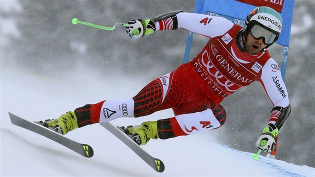 Vincent Kriechmayr v superobm slalomu v Kvitfjellu.