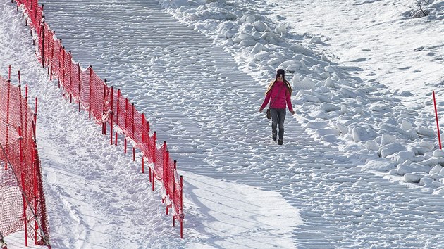 Ppravy na Svtov pohr v alpskm lyovn en ve pindlerov Mln finiuj (6.3.2019).