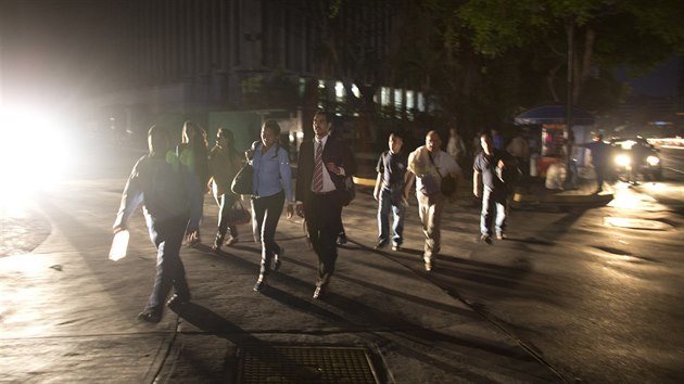 Blackout ve venezuelsk metropoli Caracasu (7.3.2019)