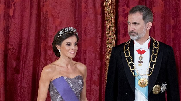 panlsk krlovna Letizia a krl Felipe VI. (Madrid, 27. nora 2019)