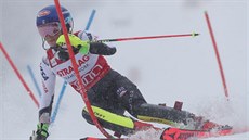 Americká slalomáka Mikaela Shiffrinová na trati ve pindlerov Mlýn.