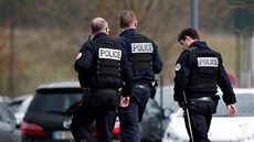 French police patrol outside the prison where an inmate in one of France's most...