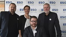 Kandináti hnutí ESO - Evropa společně pro eurovolby (zleva) Petr Fischer, Jan...